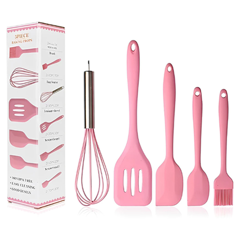 Utensílios De Silicone KIT 5 Peças Pincel Casa Cozinha Chef Comida Espátulas Presente De Natal