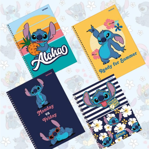 Caderno Espiral Pequeno (1/4) 80 fls / Lilo & Stitch / STAR SCHOOL / Jandaia / MATERIAL ESCOLAR