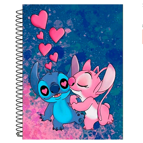 Caderno Stitch Infantil Personalizado Volta as aulas, Tamanho 15x21