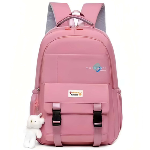 Mochila Feminina para escola Trabalha Nylon impermeável Com Chaveiro