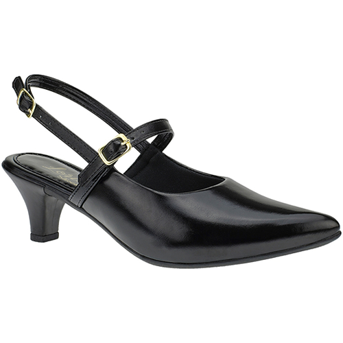 Scarpin Salto Fino Baixo Slingback Bico Fino Sapato Fechado Feminino