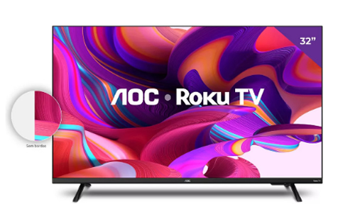 Smart Tv 32 polegadas Hd Roku Tv 32s5135/78g Preta Aoc Bivolt