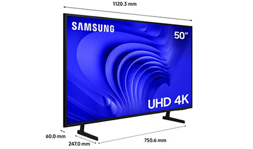 Smart TV UN50DU7700GXZD 50 UHD Processador Crystal 4K 2024 Cor Preto Samsung 110V/220V