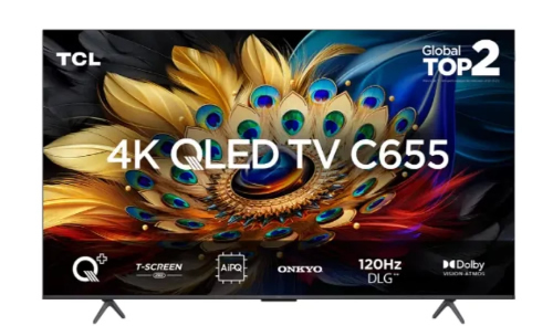 TCL Smart TV Advanced 4K QLED PRO 50C655 Google Tv Dolby Preto